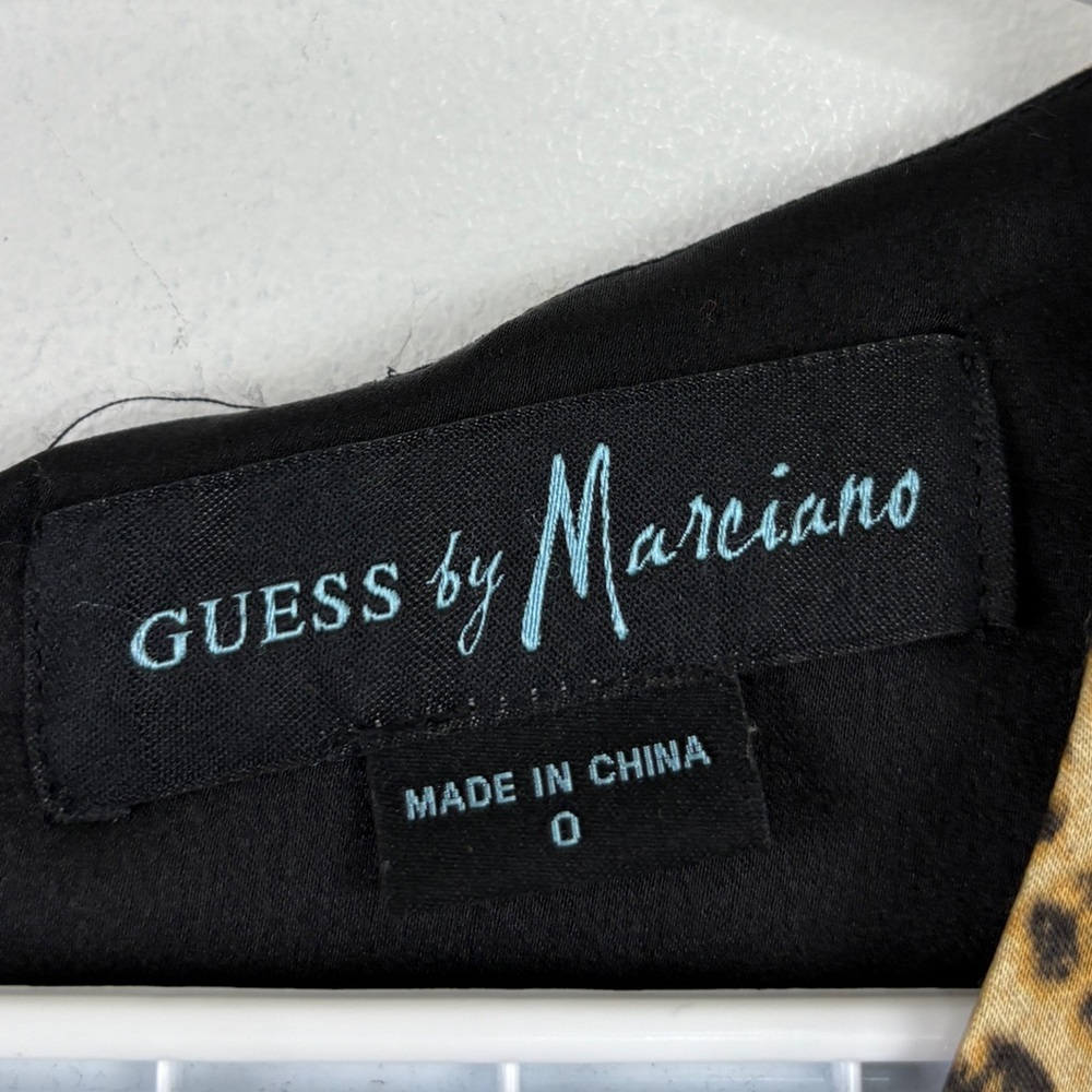 Guess by Marciano Silk Leopard Print Dress Sleeveless V-Neck Bodycon Midi Glam - Picture 7 of 11